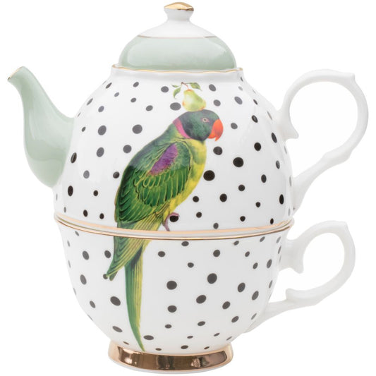 Parrot Polka Dot Tea For One with Gift Box