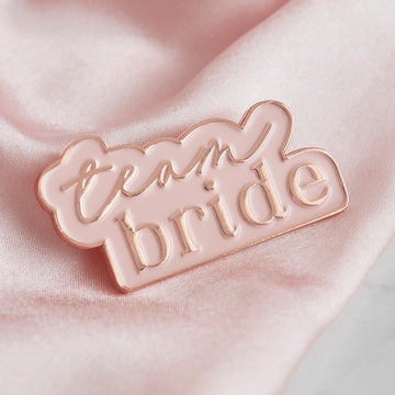 'Team Bride Pink' Badge [Rose Gold Enamel]