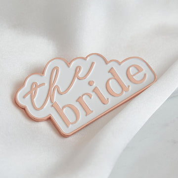 'The Bride' Enamel Badge [White & Rose Gold]