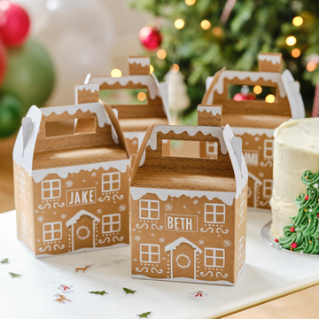 Customisable Gingerbread House Gift Box, Set of 4