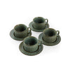 Set of 4 'Claudio' Teacup & Saucer [Dark Sage]
