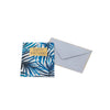Birthday Gold Plaque Blue Leaves Card