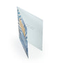 Birthday Gold Plaque Blue Leaves Card