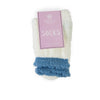White and Blue Ribbed Cozy Slipper Socks