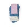 Blue and White Ribbed Cozy Slipper Socks
