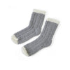 Grey and White Ribbed Cozy Slipper Socks