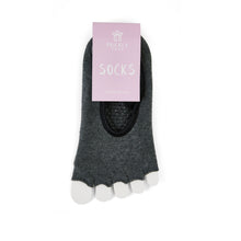  Grey Toeless Yoga Socks with Grip