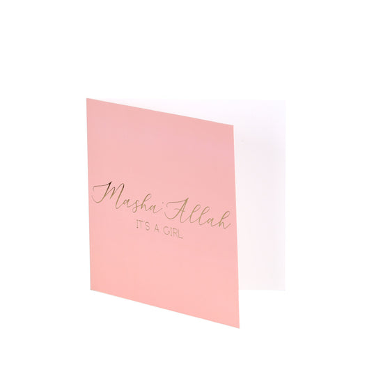 Luxury Foiled Greeting Card - Masha Allah It's a Girl