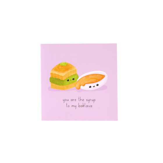 Food Couples Greeting Card - Baklava & Syrup