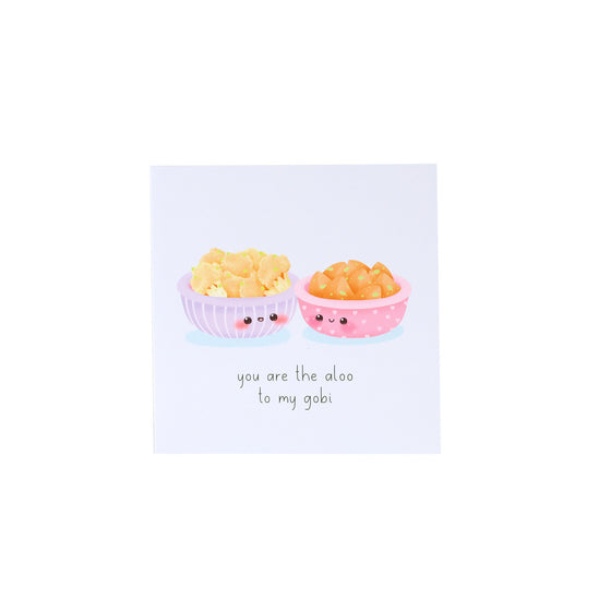 Food Couples Greeting Card - Aloo & Gobi