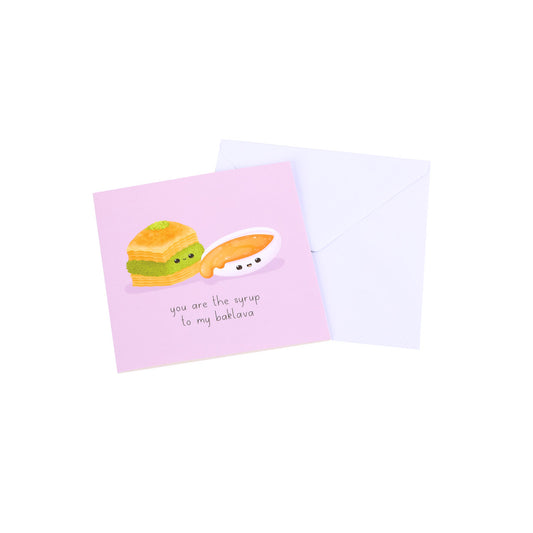 Food Couples Greeting Card - Baklava & Syrup