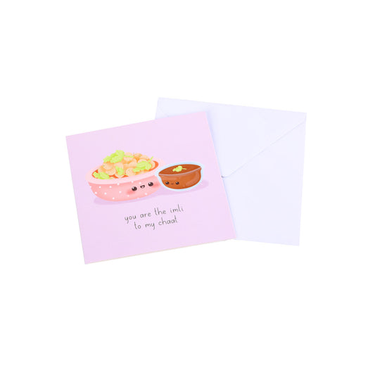Food Couples Greeting Card - Chaat & Imli