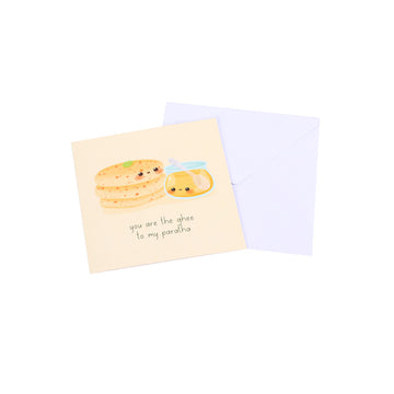 Food Couples Greeting Card - Paratha & Ghee