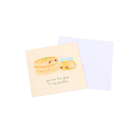 Food Couples Greeting Card - Paratha & Ghee