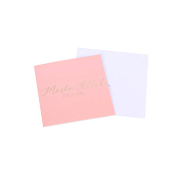 Luxury Foiled Greeting Card - Masha Allah It's a Girl