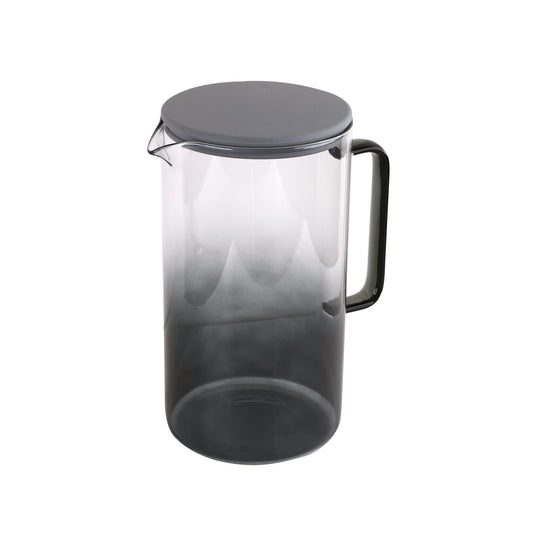 2L Grey Ombre Glass Water Jug With Lid