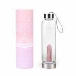 Love Rose Quartz Crystal Water Bottle