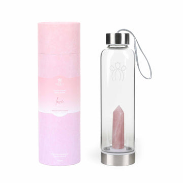 Love Rose Quartz Crystal Water Bottle