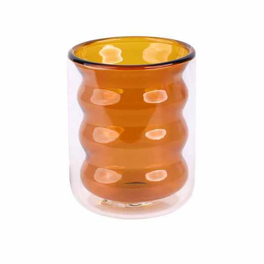 Jazz Bubble Glass Cup, Amber