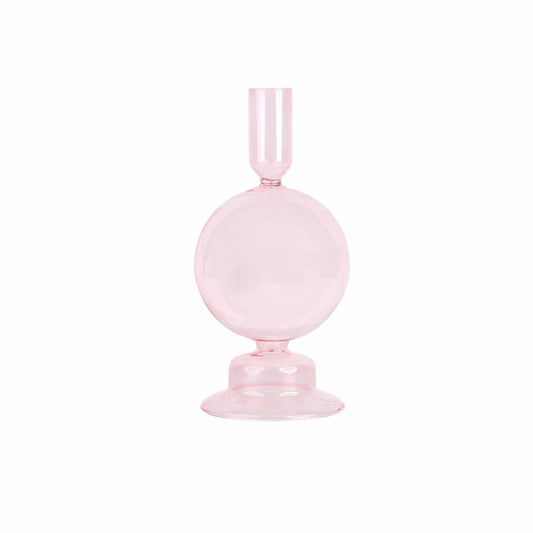 Crystal Ball Candle Holder Pink