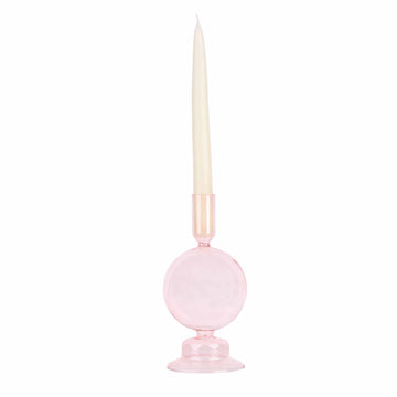 Crystal Ball Candle Holder Pink