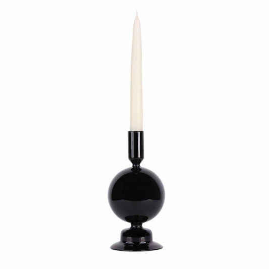 Crystal Ball Candle Holder Black