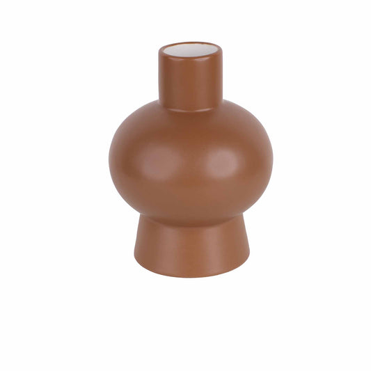 Short Duck Egg Vase in Tan
