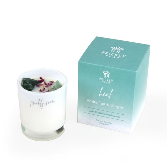 The 'Heal' Jade Crystal Candle