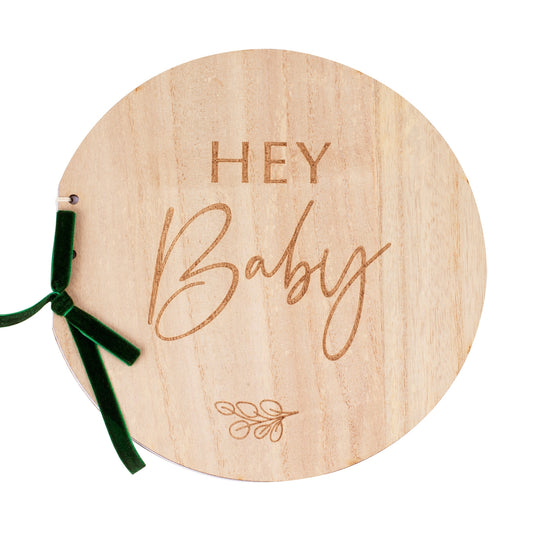 'Hey Baby' Guest Book [Wooden]