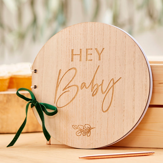 'Hey Baby' Guest Book [Wooden]