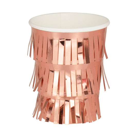 'Rose Gold Fringe' 8 x Paper Cups