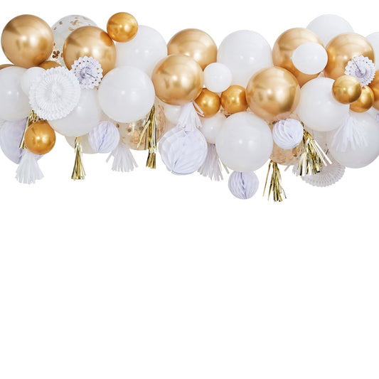 Metallic Balloon Garland with Honeycomb & Fans