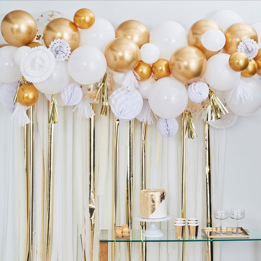 Metallic Balloon Garland with Honeycomb & Fans