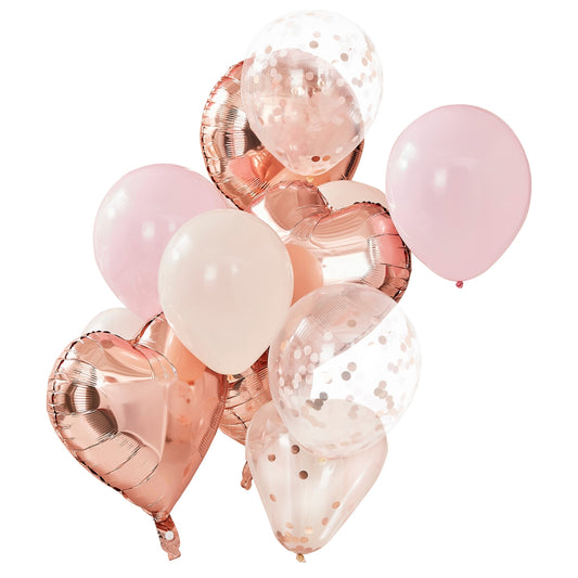 12 Rose Gold & Blush Balloon Bundle