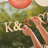 Customisable 'Engaged' Bunting with Initials & Hearts [Rose Gold]