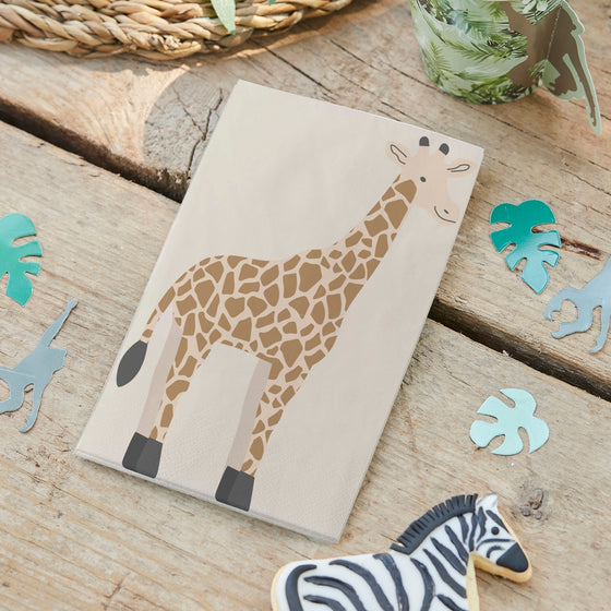 'Giraffe' 16 x Eco Paper Napkins [Jungle-Themed]