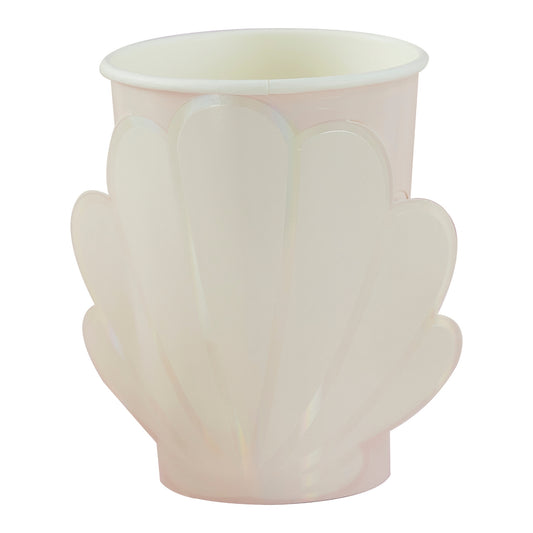 'Pop-Out Shell' 8 x Paper Cups [Iridescent Pink]