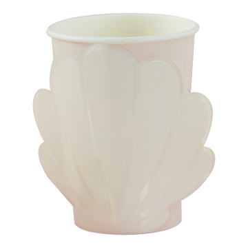 'Pop-Out Shell' 8 x Paper Cups [Iridescent Pink]