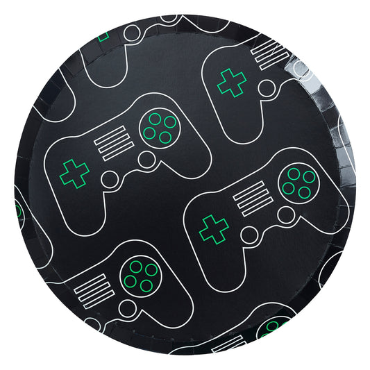 'Gaming' 8 x Eco Paper Plate [Black]