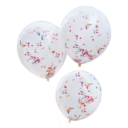 3 Rainbow Confetti Balloons Bundle