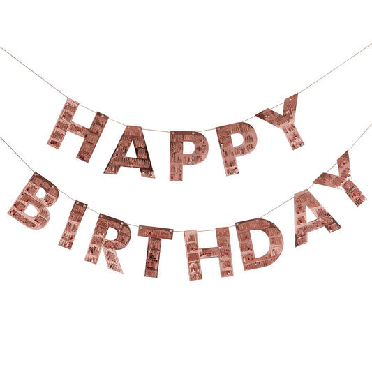 'Happy Birthday' Fringe Bunting [Rose Gold]