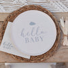 'Hello Baby' 8 x Eco Paper Plates [Speckle, Cream & Grey]