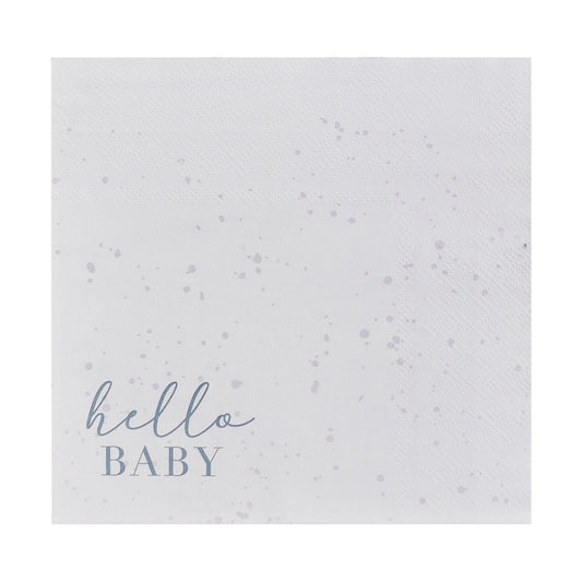 'Hello Baby' 16 x Eco Napkins [Speckle, Cream & Grey]
