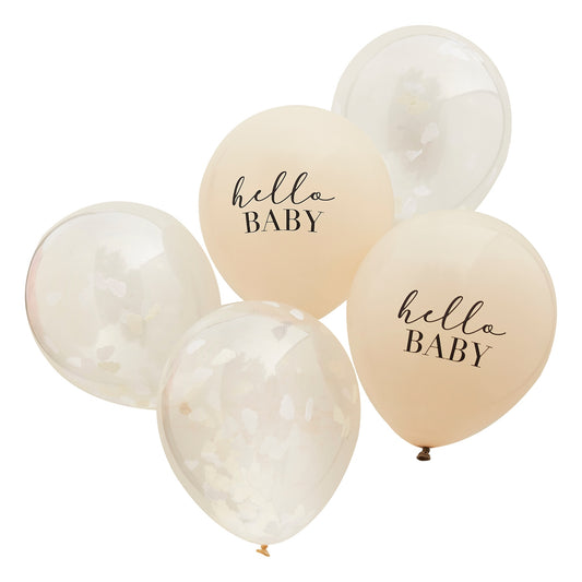 'Hello Baby' Balloon Bundle [Confetti Clouds]