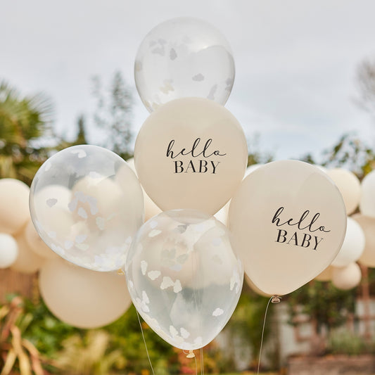 'Hello Baby' Balloon Bundle [Confetti Clouds]