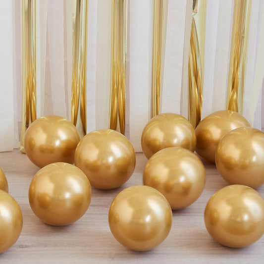 40 Gold Chrome Balloon Pack