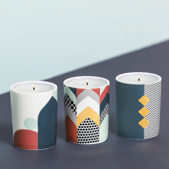 Silsal x Sabr 'Layalee' Chevron Blooming Oud Candle - 60g