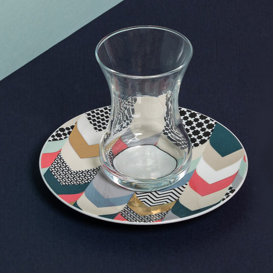 Gift Set of 6 Silsal x Sabr 'Layalee' Istikanah Teacup & Saucer