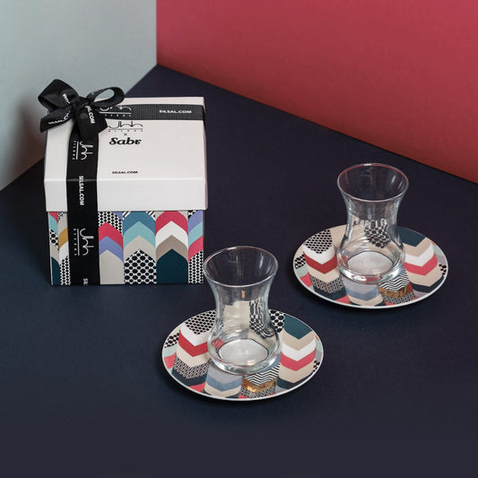 Gift Set of 2 Silsal x Sabr 'Layalee' Istikanah Teacup & Saucer