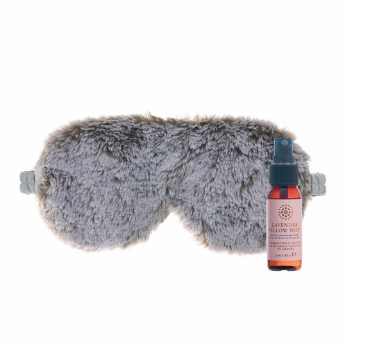 Grey Fur Eye Mask And Pillow Mist Set